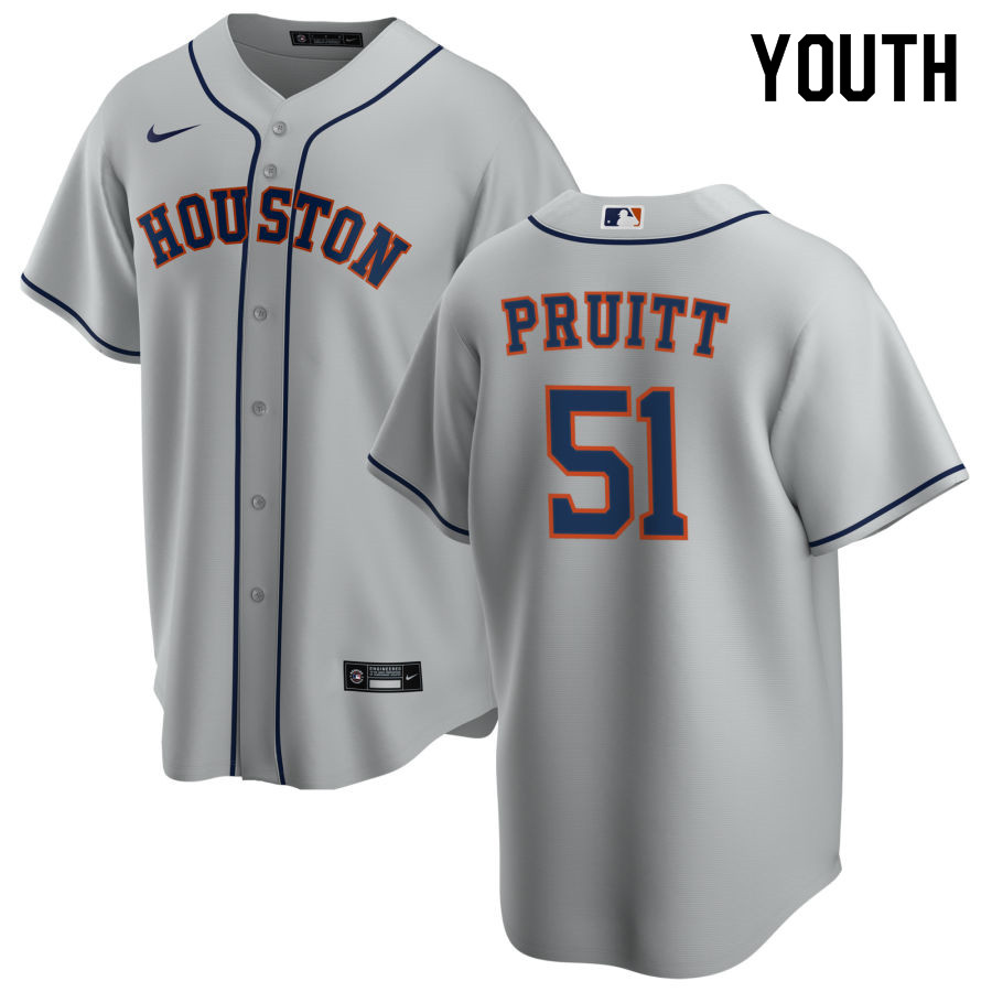 Nike Youth #51 Austin Pruitt Houston Astros Baseball Jerseys Sale-Gray - Click Image to Close